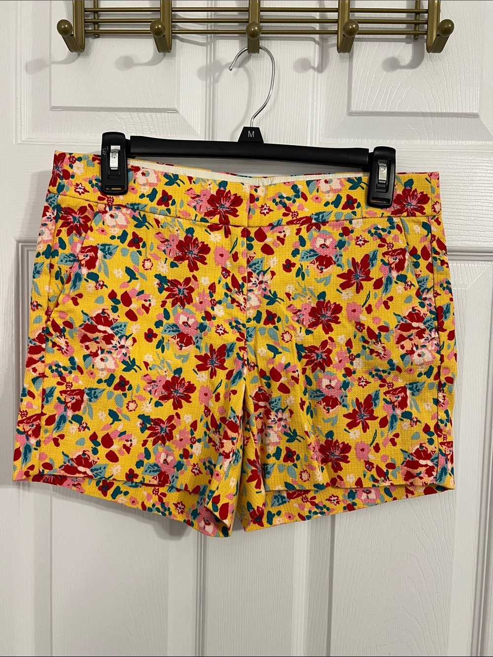 J. Crew Yellow Floral Cotton Shorts